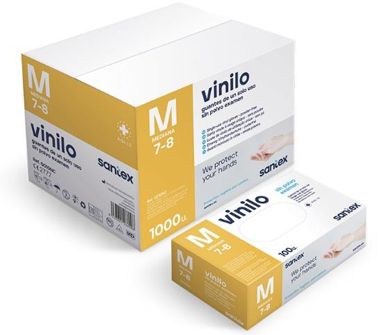 Gant vinyle non poudré 4.5 gr boite 100