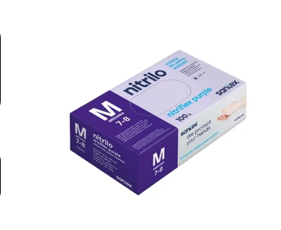 Gant nitrile violet 3.5 gr non poudré boite 100